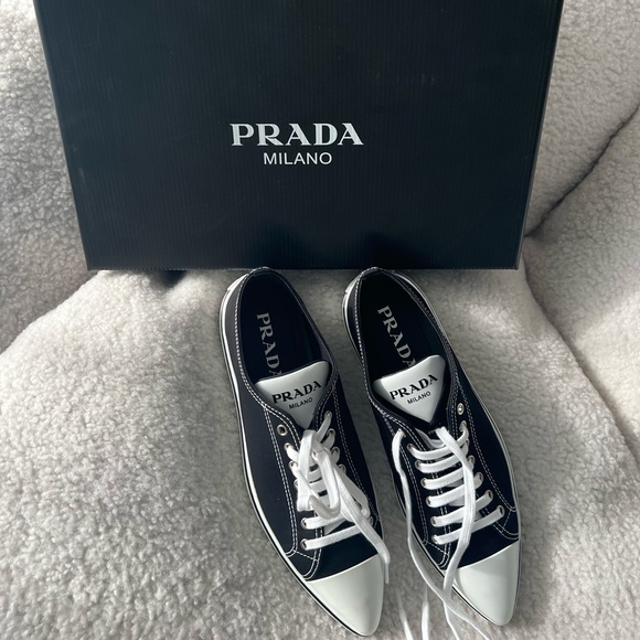 prada pointed toe sneaker